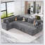 Spacieux canapé modulaire de 112,2 pouces avec canapé-lit et repose-pieds avec rangement, parfait pour le confort et la polyvalence de toute maison.-2122254828