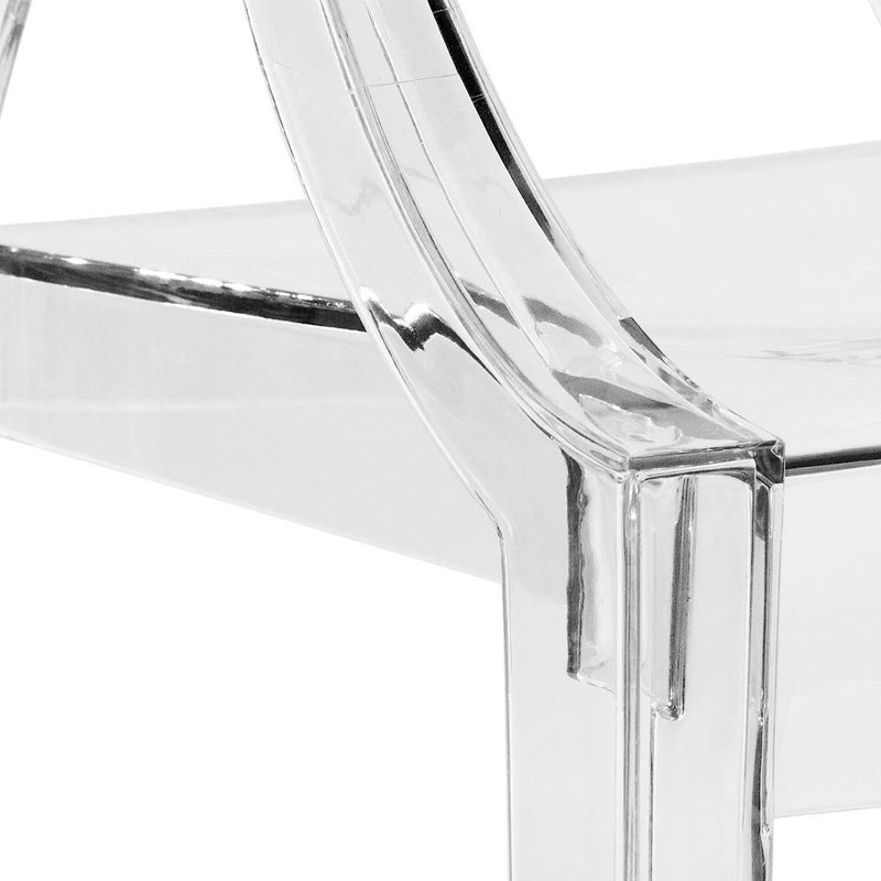  Chaise d'appoint empilable à dossier très grand King Louis, Transparent, 6