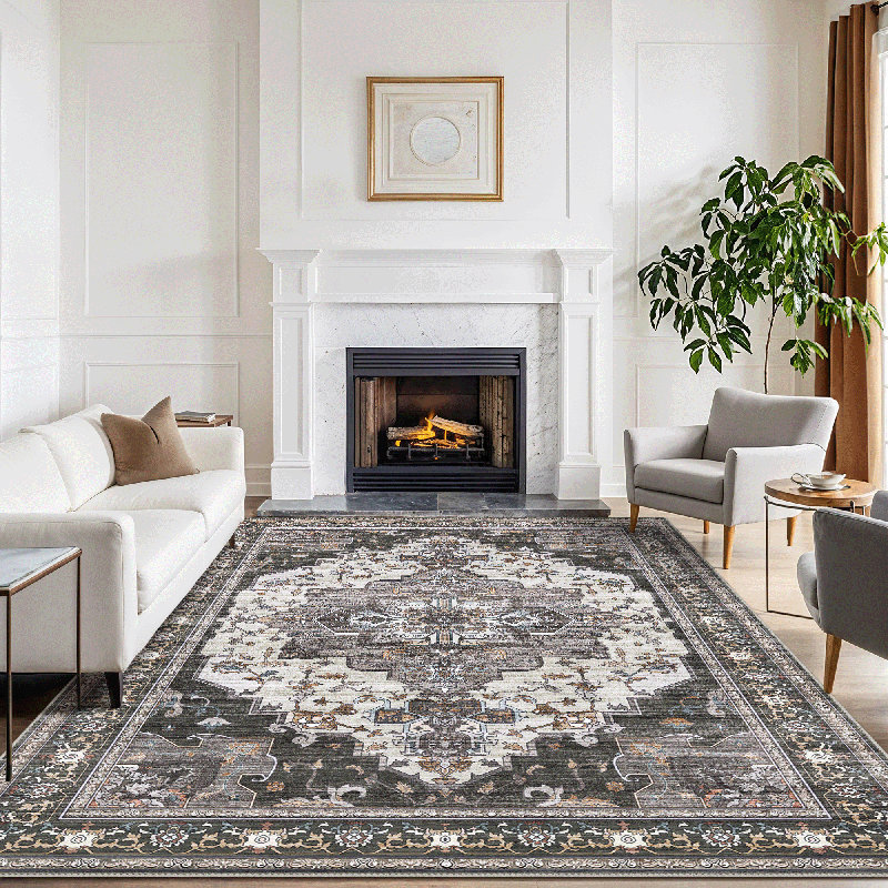 Oriental Machine Printed Area Rug, Rectangle 200 x 290 cm
