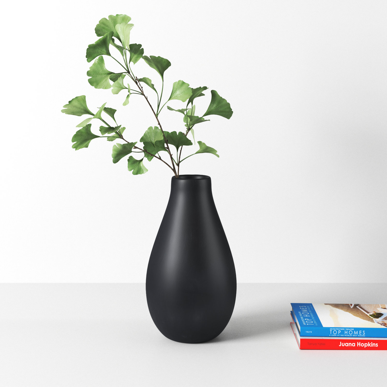 Mable Ceramic Table Vase, 20.35" H x 11.55" L x 11.55" W, Black