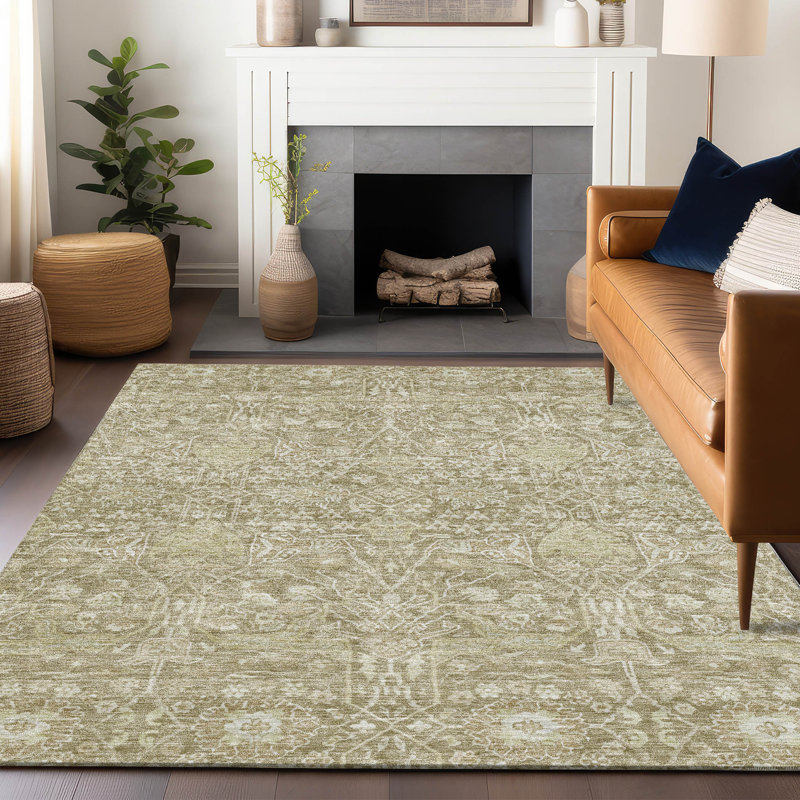 Mila Taupe Washable Indoor-Outdoor Rug - , 9' x 12'