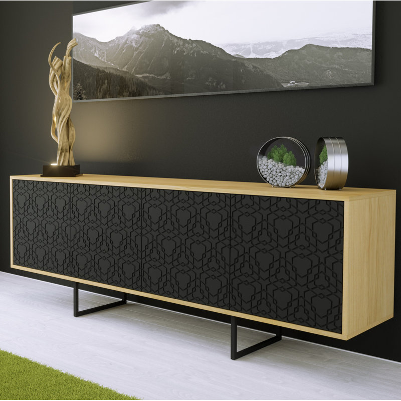 Largo 204cm Sideboard, Black/Oak