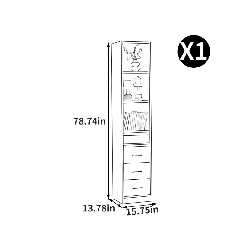 Bibliothèque de rangement à grande capacité de style américain