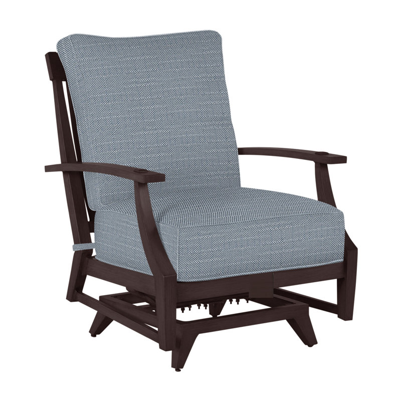 Méridienne Croquet Aluminium Spring - Acajou, Welt, InsideOut® Rollo ‑ lin Chambray, Acajou