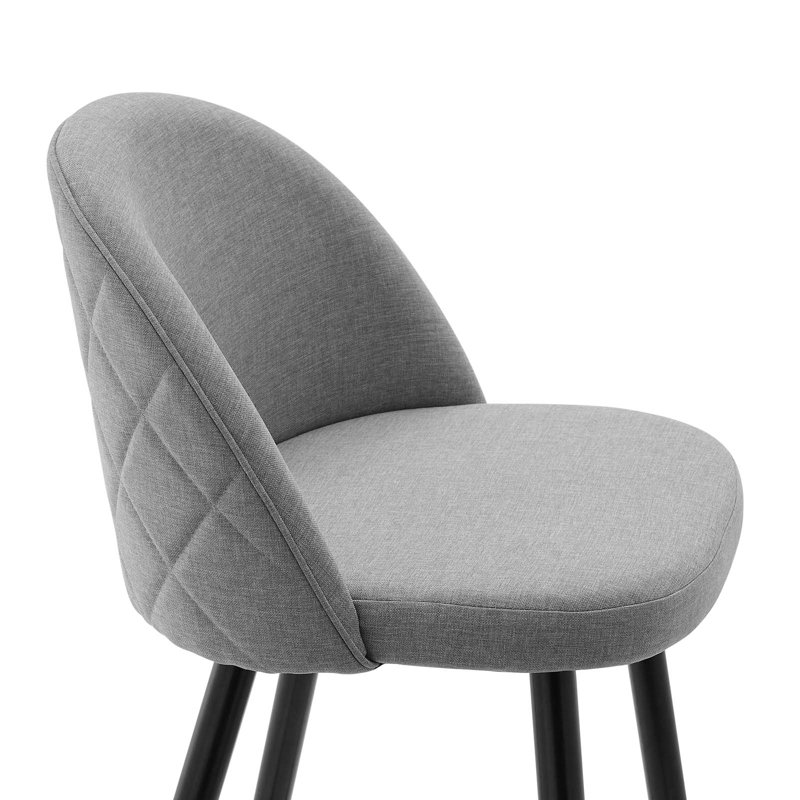Cordial Bar Stools - Set of 2, Light Gray Fabric, Counter Stool (25" Seat Height)