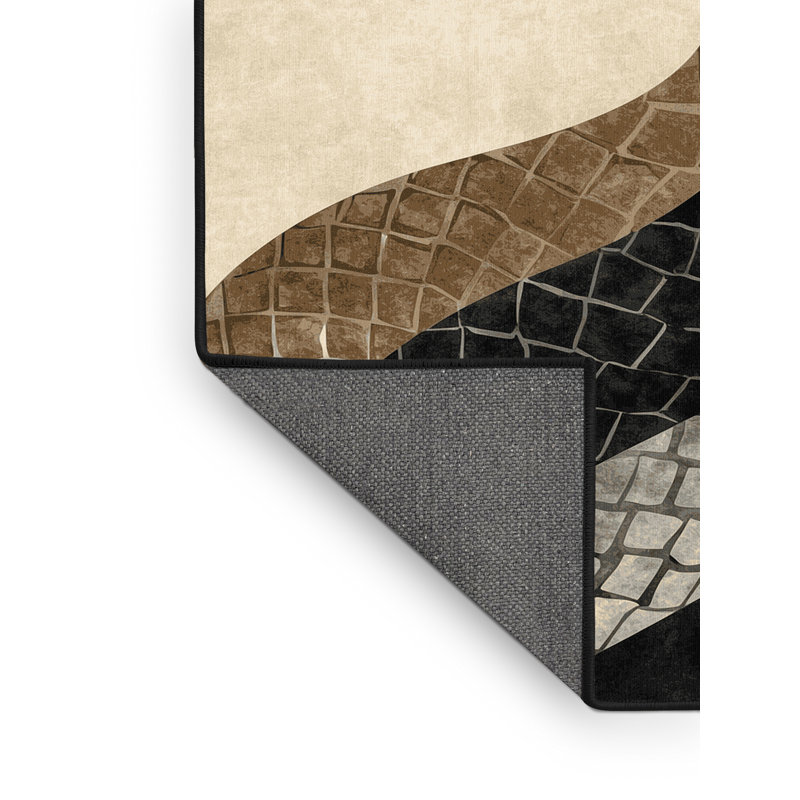 Tapis moelleux moelleux à motif géométrique Cozine, 5 x 8