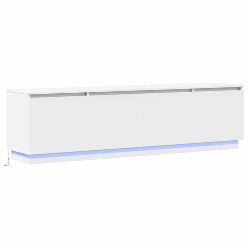 TV Cabinet With LED 180 X 38 X 49 Cm Engineered Wood, White
