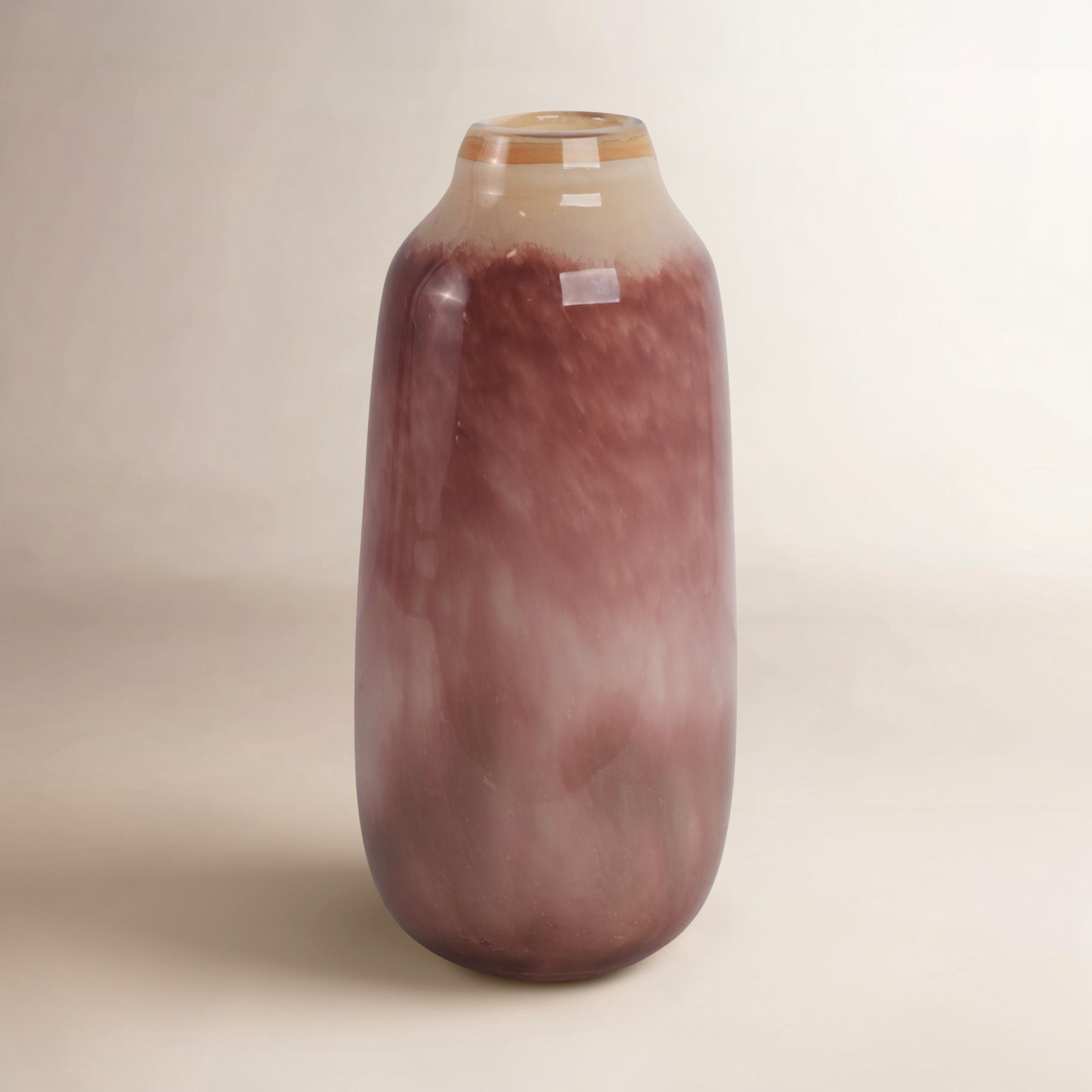 Latitude Run® Large Mauve Glass Vase, 15" H x 6" W x 6" D