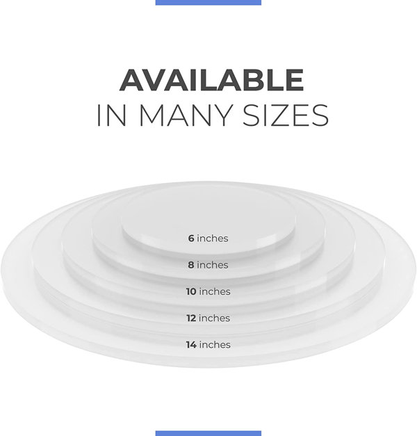 Latitude Run® Feuille ronde en acrylique, feuille de plexiglas transparent  de 48 po de diamètre et 1/4 po, disque à gâteau rond, plateau de table en  plexiglas Lucite - Wayfair Canada