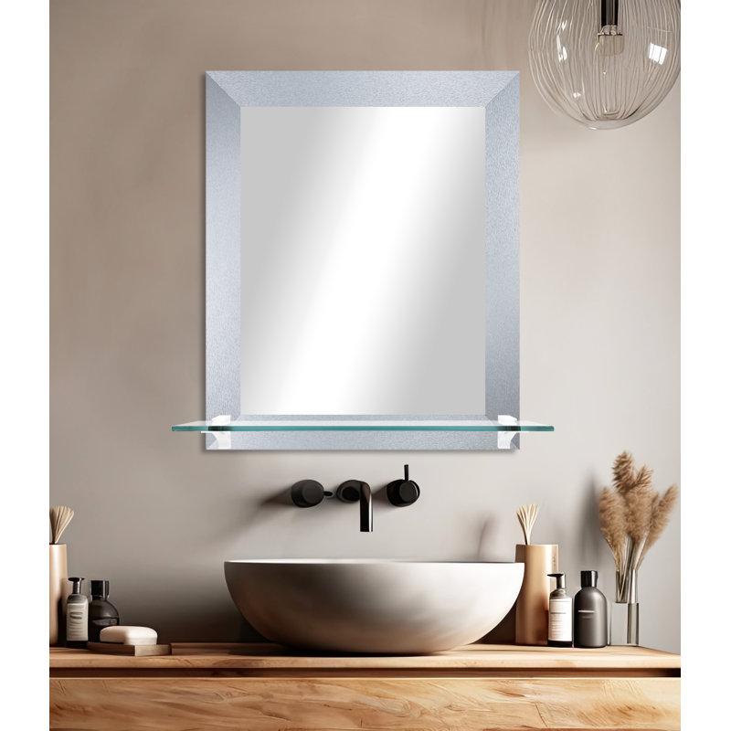 Ixcel Flat Wall Mirror, Light Silver