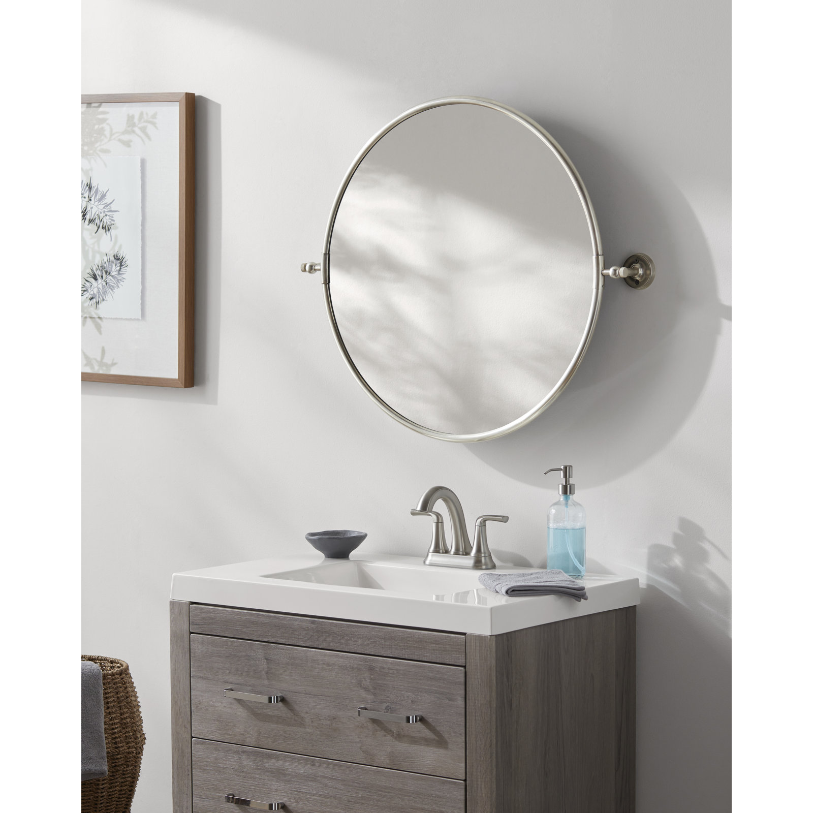 Dara Metal Mirror, 27" H x 31" W x 4" D, Iron