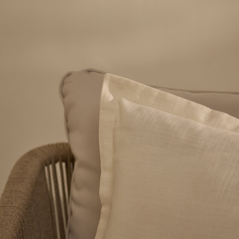 Indoor / Outdoor Square Throw Pillow Cover, Ivory