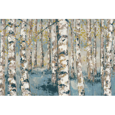 Navy White Birches - Wrapped Canvas Art Prints