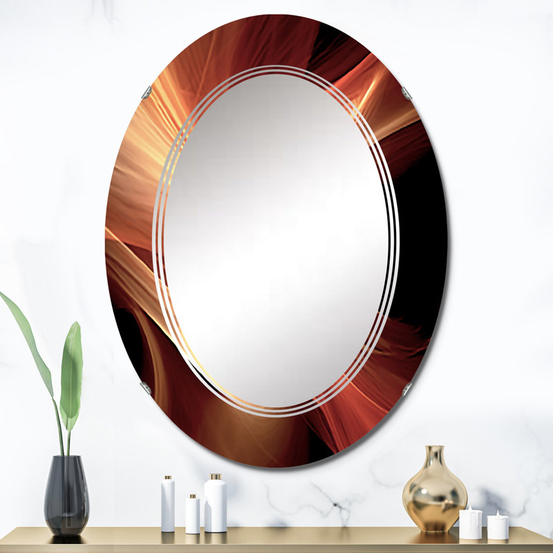 Miroir d'appoint orange Fractal Design - Fractals, 36 po x 24 po
