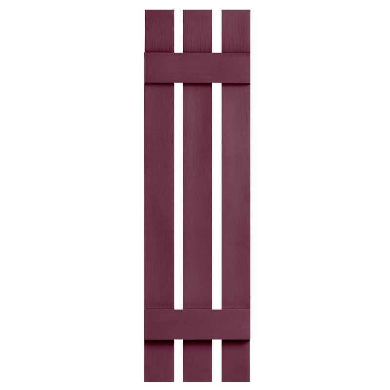 Bordeaux 35" H Burgundy Vinyl Board and Batten Shutters