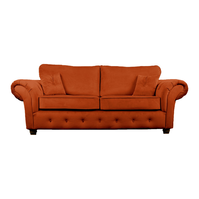 Lila 3 Seater Velvet Sofa, Rust