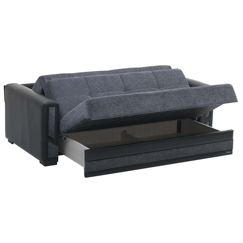 78'' Upholstered Convertible Sofa, Gray Chenille