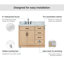 Meuble-lavabo simple en bois massif Tidworth de 42 po avec plateau en marbre de Carrare de 1,5 po-1319906781-1319906780-1339106886