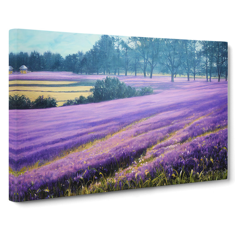 Boundless Bluebell Field - Wrapped Canvas Painting, 35cm H x 50cm W x 3cm D