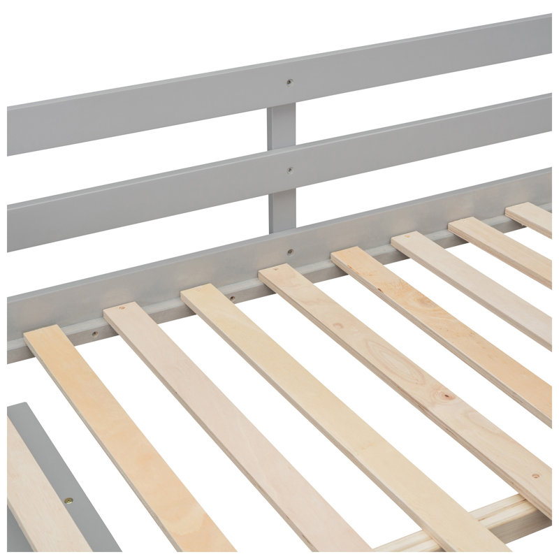Lit mezzanine double avec bureau rétractable et 3 tiroirs Adeline l 57,5 po x P 93,8 po x H 43,8 po Adeline