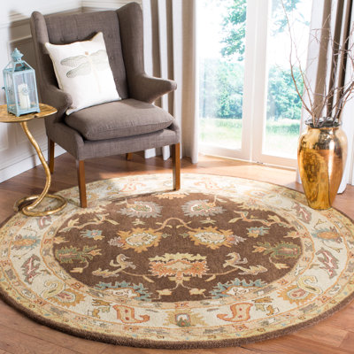 Tapis floral en laine touffeté à la main Bulwinder