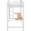 Structure de lit simple pour lit mezzanine blanc, avec bureau et DEL, fabrication en métal, facile à installer, bureau sans sommier, finition blanche, stable nécessaire, assemblage-1521644751-1521644747