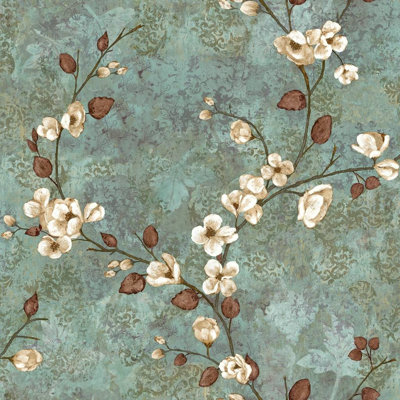 Hiltz Botanical Floral Washable Wallpaper Roll