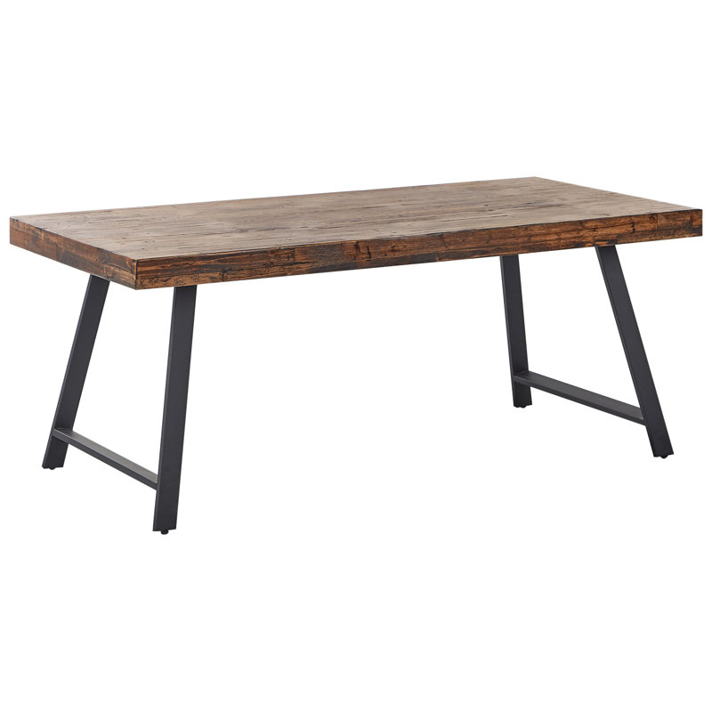 Dining Table Anayat Dark Brown Wood, 73cm H x 180cm L x 35.40cm W