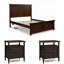 Ensemble de chambre à coucher 3 pièces, lit gaufré à oreilles King Chenille avec système hydraulique et 2 tables de chevet de ferme avec ports USB et Type-C 