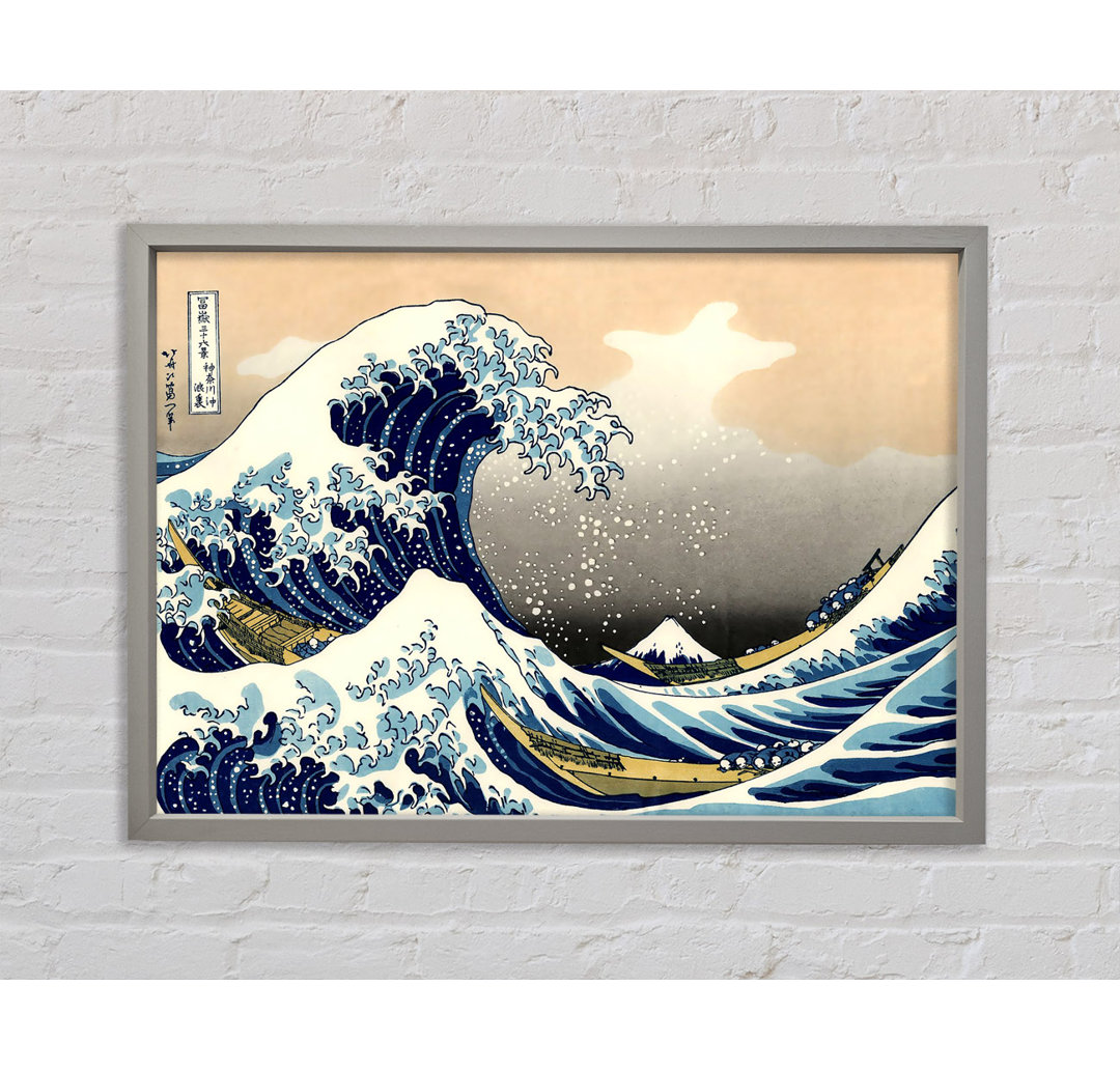 Gerahmtes Wandbild Hokusai A Big Wave Off Kanagawa