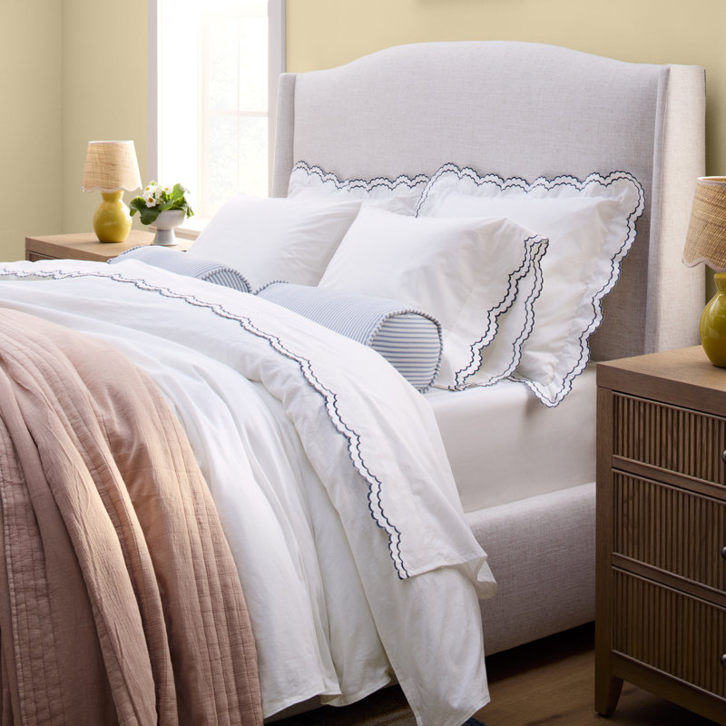 Bara Sheet Set, Navy/White, Full Sheet Set with 2 Pillowcases