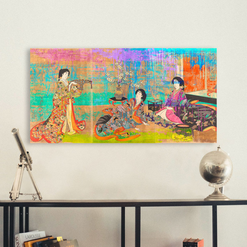 2EH5796 Japanese Print: Hommage To Chikanobu by Eric Chestier - Wrapped Canvas Print, 35cm H x 70cm W x 4cm D