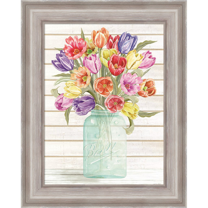 Farmhouse Tulips Framed On Paper by Cindy Jacobs Print