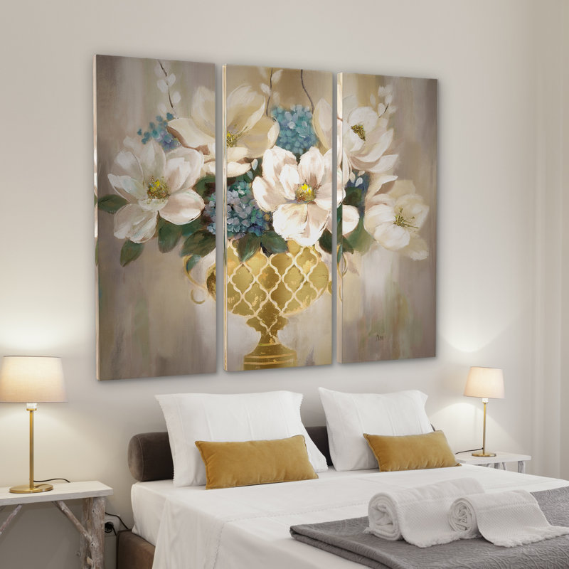 Southern Magnolia - Ensemble de 3 reproductions d'images sur toiles, H 40 po x l 80 po x P 1,5 po