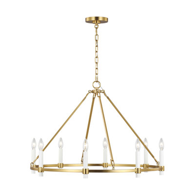 8 - Light Dimmable Wagon Wheel Chandelier