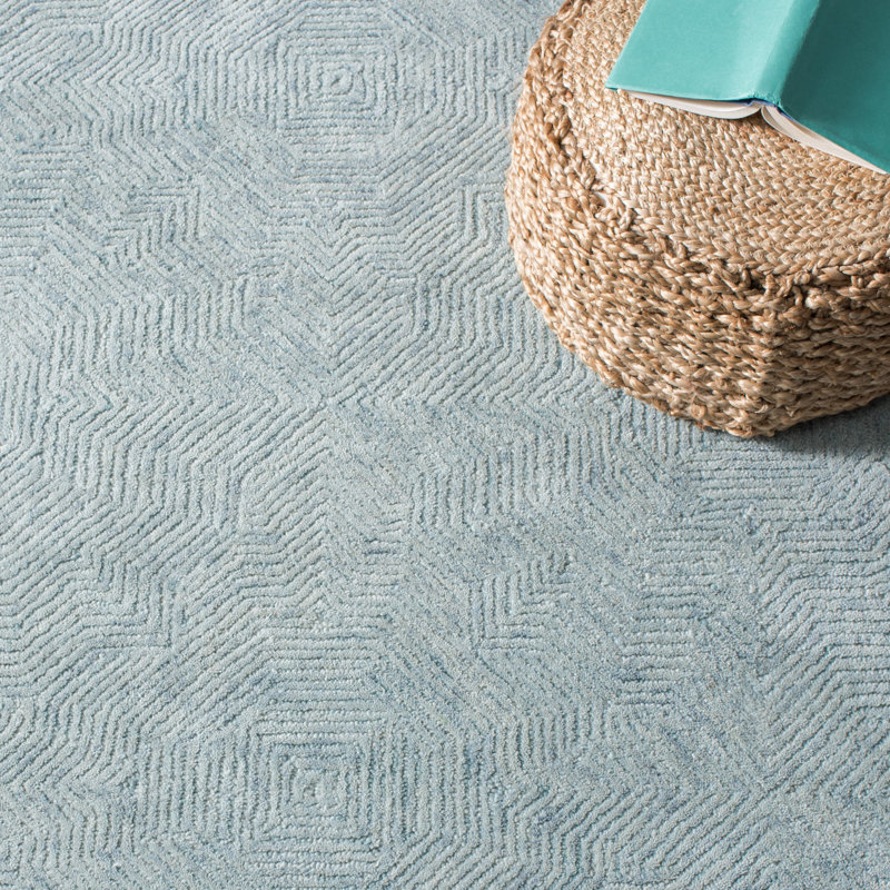 Ahmyiah Hand Tufted Wool Abstract Rug, Rectangle 6' x 9'