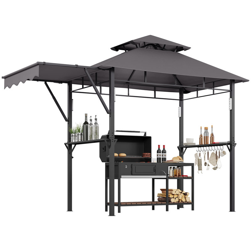 Sturdy Grill Gazebo for Outdoor Patio BBQ, Gris