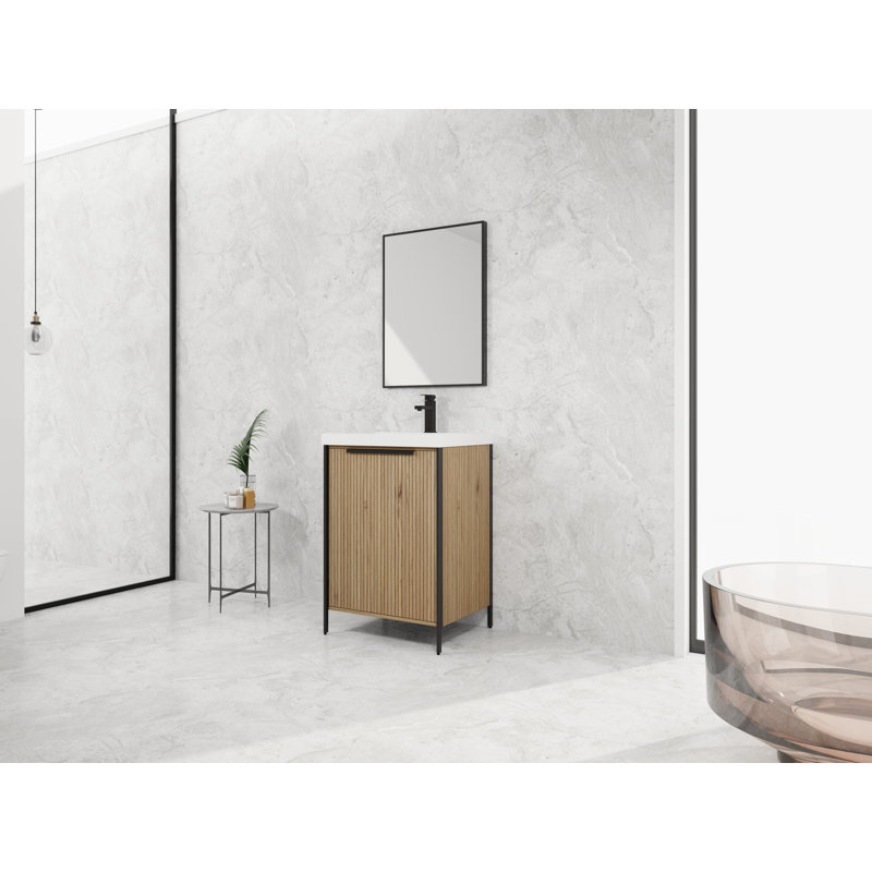 Kenny Freestanding Bathroom Vanity with Resin Sink, 24"
