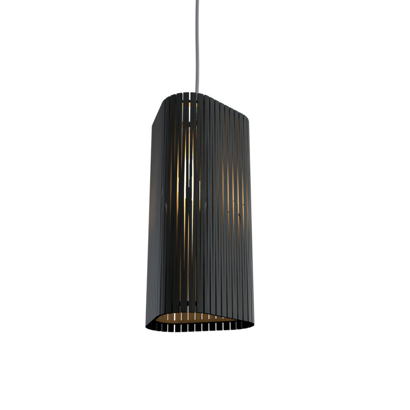 Living Hinges 1 - Light Pendant, 7.87" H x 6.3" W x 6.3" D, Charcoal