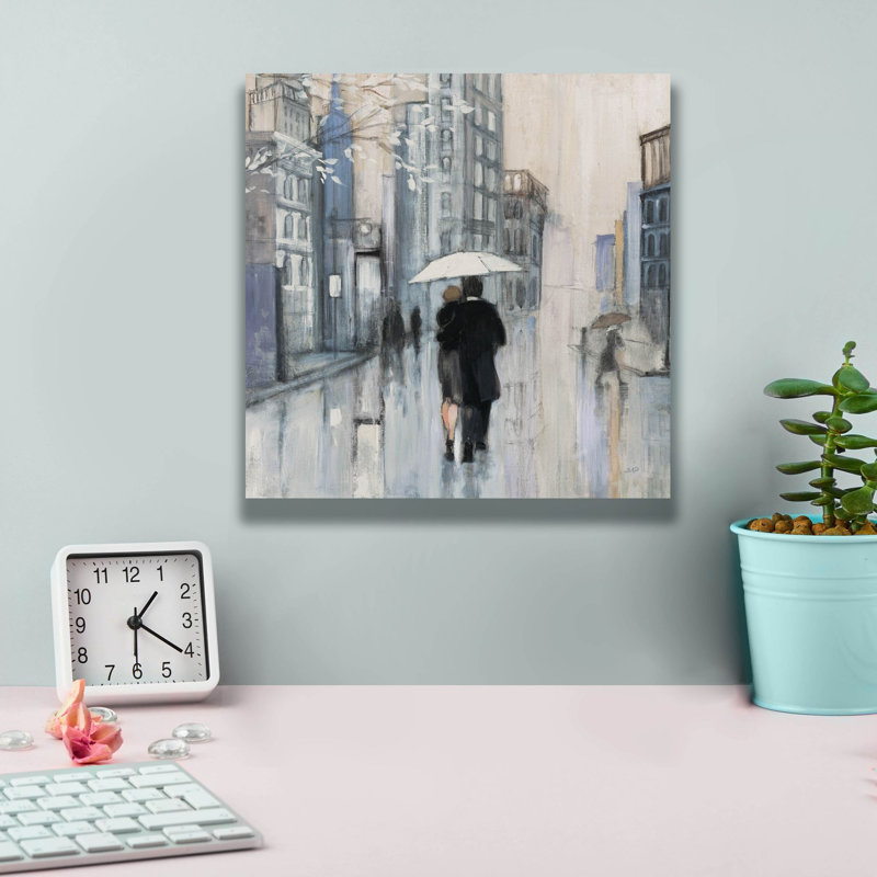 «Spring Rain New York Neutral C» par Julia Purinton, art mural sur toile, H 12 po x l 12 po x P 0,75 po