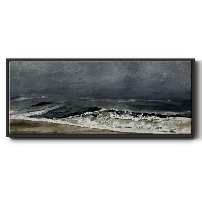 " Moody Sea I ", Black, 24" H x 60" W x 1.5" D