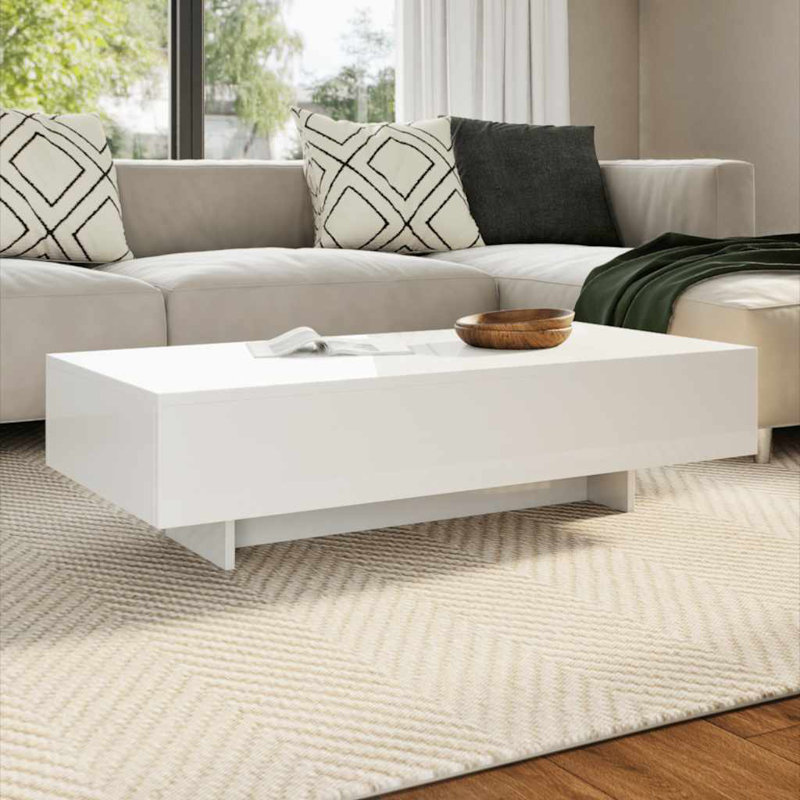 Table de bout vidaXL, Blanc, H 12,2 po x L 45,3 po x l 21,7 po