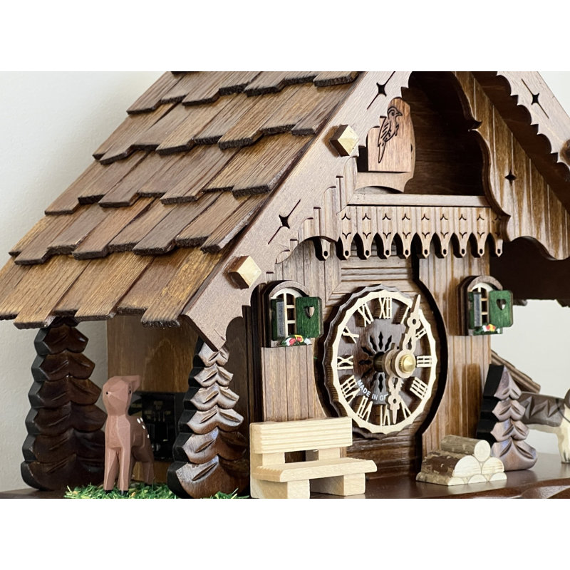  German Quartz Cuckoo Clock with 12 Melodies & Silent Mode