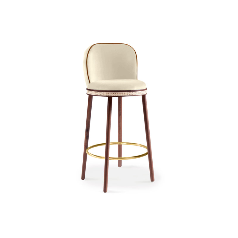 Alma Counter & Bar Stool, Nuage, Bar Stool (30" Seat Height), Satin Brass