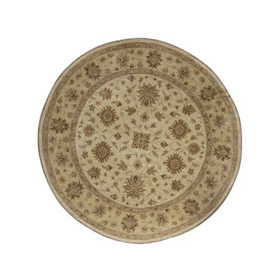 Wool Oriental Area Rug in Cream