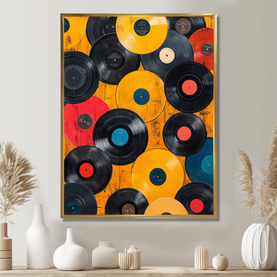 Vinyl Nights of the Seventies - Retro Boho Framed Canvas Print