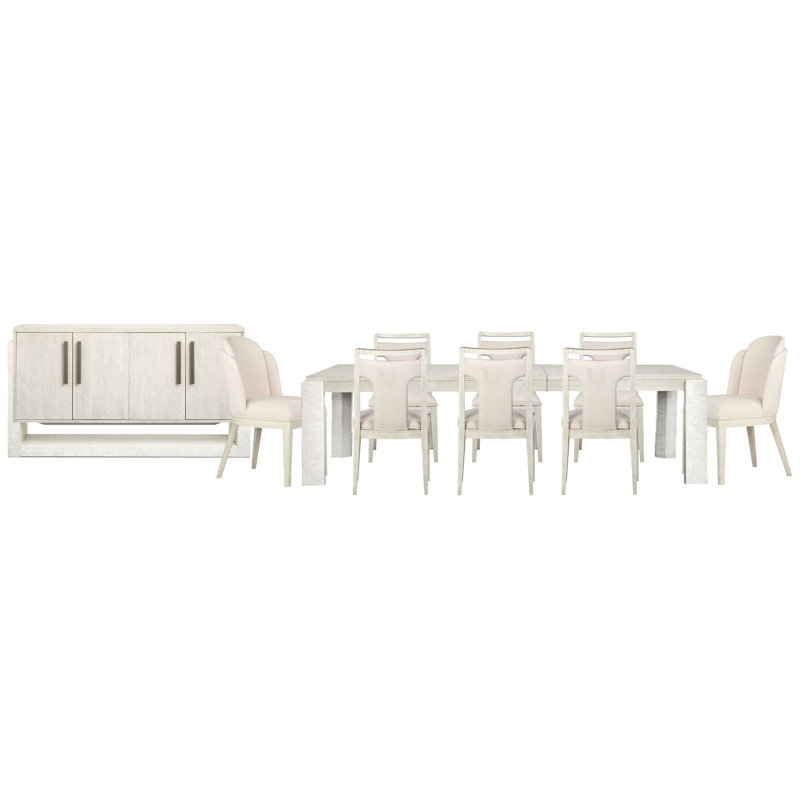 Table de salle à manger extensible Rigsby, 10 pièces: table, 6 chaises d'appoint, 2 chaises