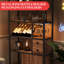 Armoire à vin avec rangement, plancher autoportant pour porte-bouteilles, rangement pour bar à café-40589169