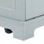 Îlot de cuisine cannelé K&K avec armoire de rangement pour poubelle, prise de courant, support de rangement interne, îlots de cuisine roulants sur 5 roues avec 3 tiroirs, 3 supports latéraux ouverts pour poubelle de 10 gallons, gris-bleu-129171819
