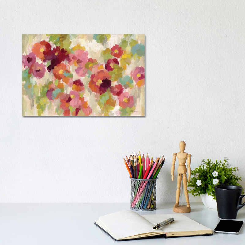 Coral And Emerald Garden I by Silvia Vassileva - Print on Canvas, Wrapped Canvas, 20.32 cm H x 30.48 cm W